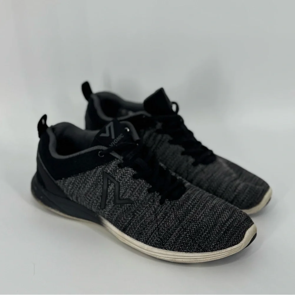 Vionic Adley Orthotic Sneakers Black Gray White Women’s Sz 9‎ Flawed
